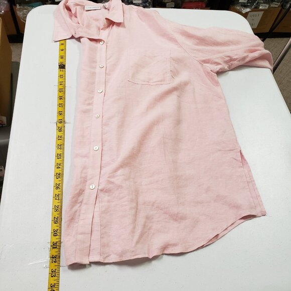 Susan Graver Womens Linen Coastal Button Top Size 2X Preppy Beach Mature Travel - Picture 7 of 9